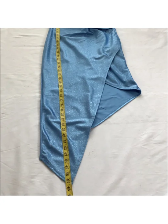 Honey and Rosi Women Elegant Blue Sparkle Asymmetrical Dress M - Picture 11 of 12